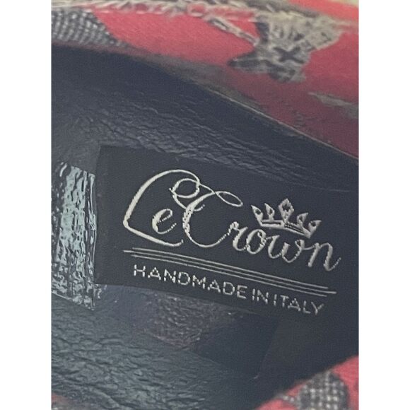 Le Crown Handmade in Italy Distressed Leather Convertible High Low Sneakers 37 - Picture 7 of 12